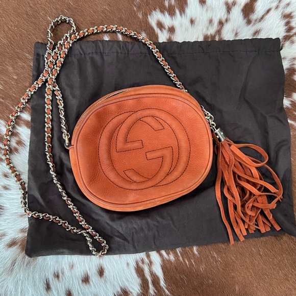 Gucci Handbags - Gucci Brown Nubuck Mini Soho Disco Chain Crossbody Bag